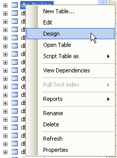 Confusing SQL Server Context Menu